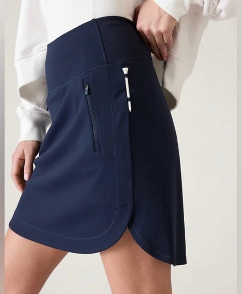 Athleta Fairway Golf Skort 18" Navy Blue XL